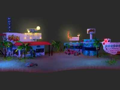 Sin city Low-poly 3D model