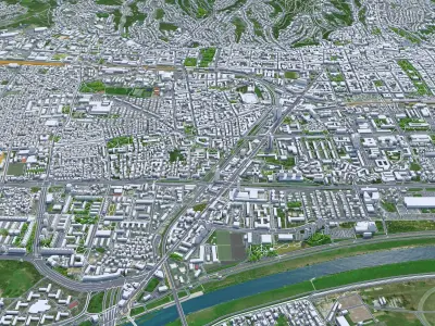 Zagreb City Croatia Low-poly 3D model