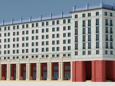Eastern European Building 018 Low-poly 3D model