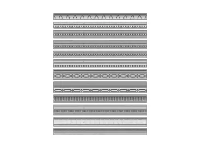 12 classical cornices and friezes  for plaster and wood workings 3D print model