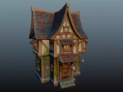 Mediaval Fantasy Stone House EM-16 3D model 3D model