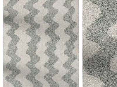 Shaggy rug Louise Green By Benuta 3D model