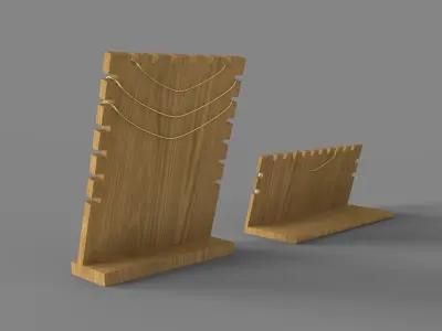 Bamboo Jewelry Display Board 3D model