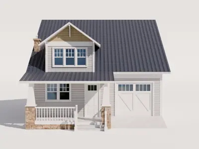 Craftsman Style House Model 2 Low-poly 3D model