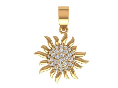 SunFlower Pendant 3D print model buy