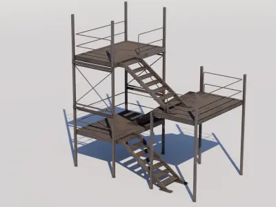 Rooftop Stairs 06 Low-poly 3D model