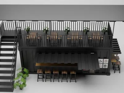COUNTANER TYPE CAFE DESIGN 3D model
