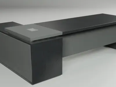Modern Office Desk Free low-poly 3D model