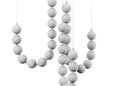 Glass Pearl Necklace Chandelier 3D model