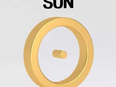 astrological sign solar system SUN 3D model