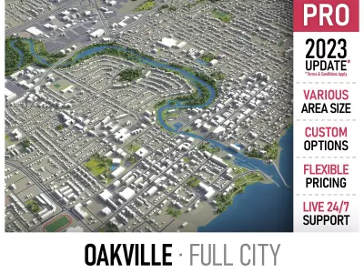 Oakville Low-poly 3D model