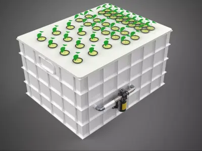 AEROPONIC HYDROPONIC ROCKWOOL PLANTING BOX POD CULTURE SYSTEM UP 3D model