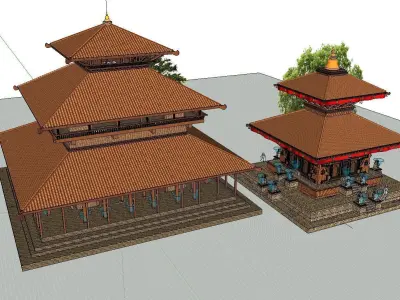 Architecture-Religion-God-Culture-Temple-0274 temple in nepal 3D model