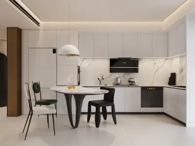 3D model of interior design for French style apartments 3D model