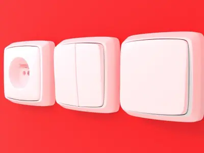 Light switches and electric outlet 3D model