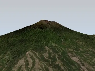 Mount Agung volcano Bali 3d model Low-poly 3D model