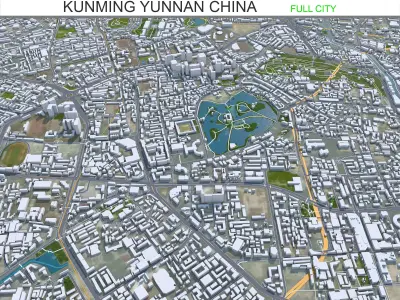Kunming Yunnan China 110km AI Low-poly 3D model