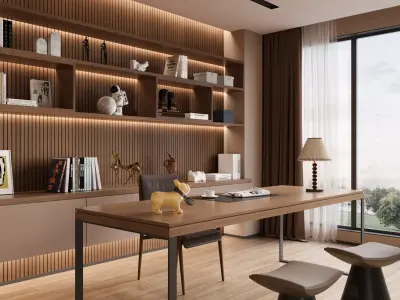 3D model of home study and office 3D model