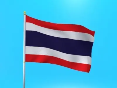 Thai flag Low-poly 3D model