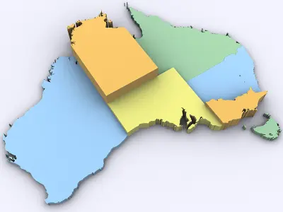 Map of Australia 3D model