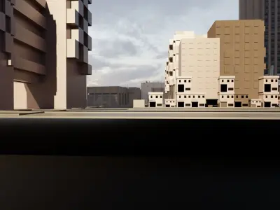 A 3d city model Low-poly 3D model