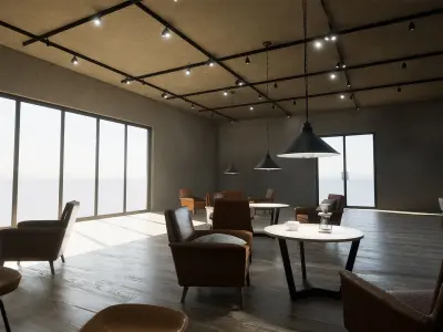 Cafe Interior Low-poly 3D model