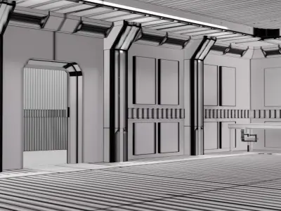 Low Poly Sci Fi Apartment Low-poly 3D model