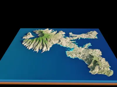 Rinca Island full 3d terrain 3D model