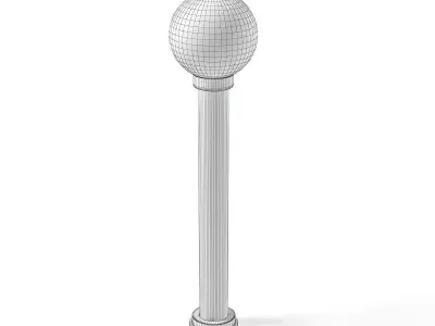 Round Exterior Standing Lamp 3D Model 3D model