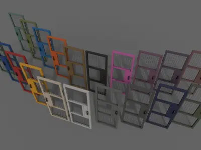 PBR Metal Door Fance A Low-poly 3D model