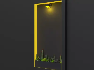Modern LED Wall Frame with Planter 3D model
