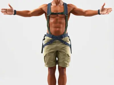 Explorer Adventurer Rigged and Animated Character Model Low-poly 3D model