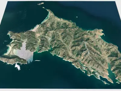 Island Arang dong Democratic Peoples Republic of Korea 3D model