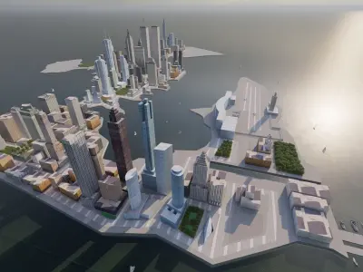 City-modern city- urban 3D model 6