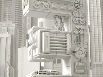 Countdown poster Mechanical style Digital poster 3D model