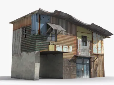 Slum x17 Low-poly 3D model