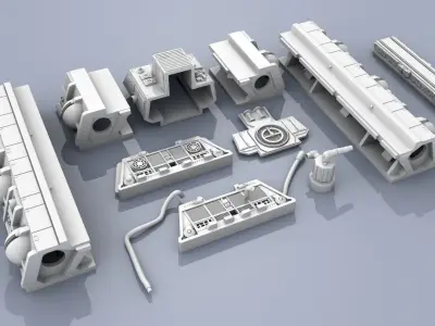 BattleStar Galactica Colonial Viper Launch Pad 1-32 scale 3D print model