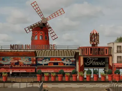 Moulin Rouge Cabaret Low-poly 3D model