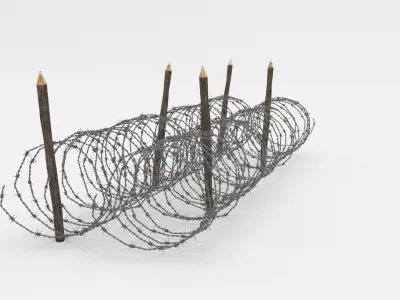 Barb Wire Obstacle 3D model