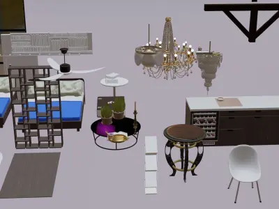 50 Plus Architect interior random models 3D model