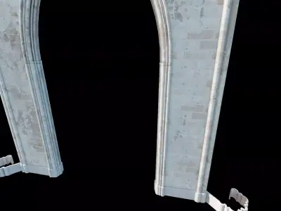 Medieval Church Octogon Bottom Arch - ONLY Low-poly 3D model