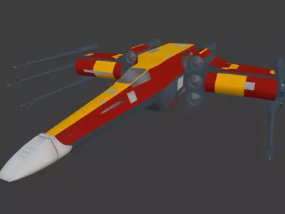 Xi-Wing Low-poly 3D model