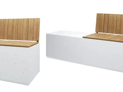 Concrete bench - BOX WBH 3D model