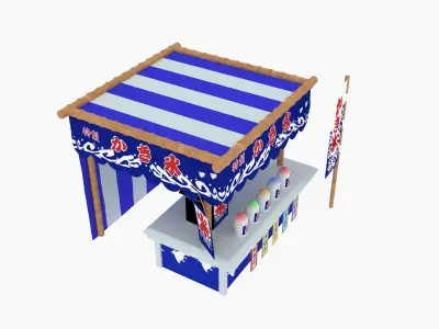 Japan night market Venders 3D model