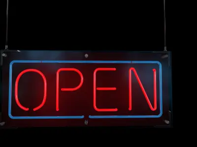 Open Sign Low-poly 3D model