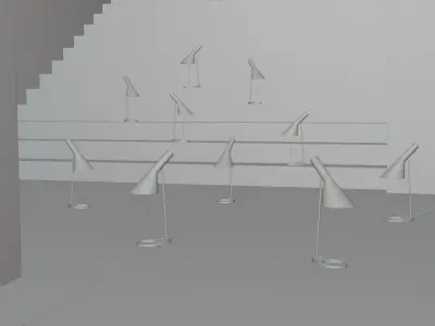 Louis Poulsen Arne Jacobsen Table Lamp Scene Free 3D model