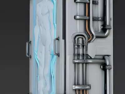 Sci-Fi Cryo-Stasis Pod 3D Model Low-poly 3D model