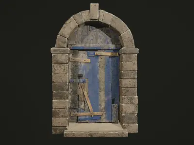 old gate Low-poly 3D model