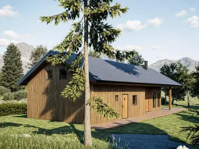  Cabin 3D Model Modern  House Design IFC SKP OBJ GLB FBX 3D model
