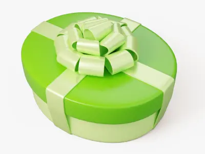 Oval Stylized Gift Box 3D model